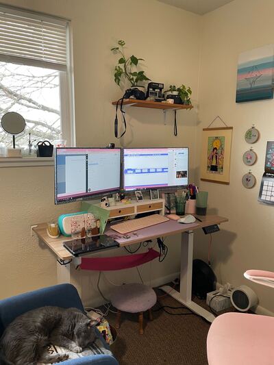 Karlie Hudman's workplace setup