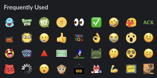 Belle Chia's most used emojis