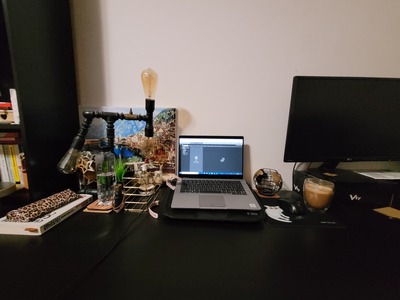 Alexandra Mihai's workplace setup
